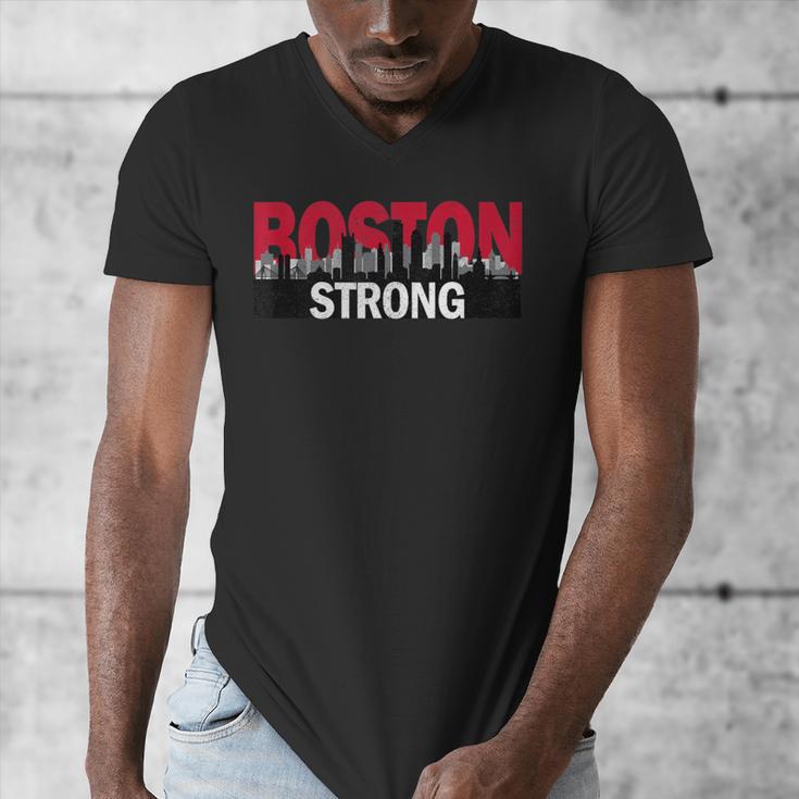 Boston Strong Logo Vintage Boston City Skyline Men's V-Neck T-Shirt, funny design