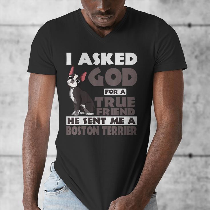 Boston Terrier American Gentleman Non-Sporting Dog Lover Men's V-Neck T-Shirt, American Boston Terrier Gifts, funny design