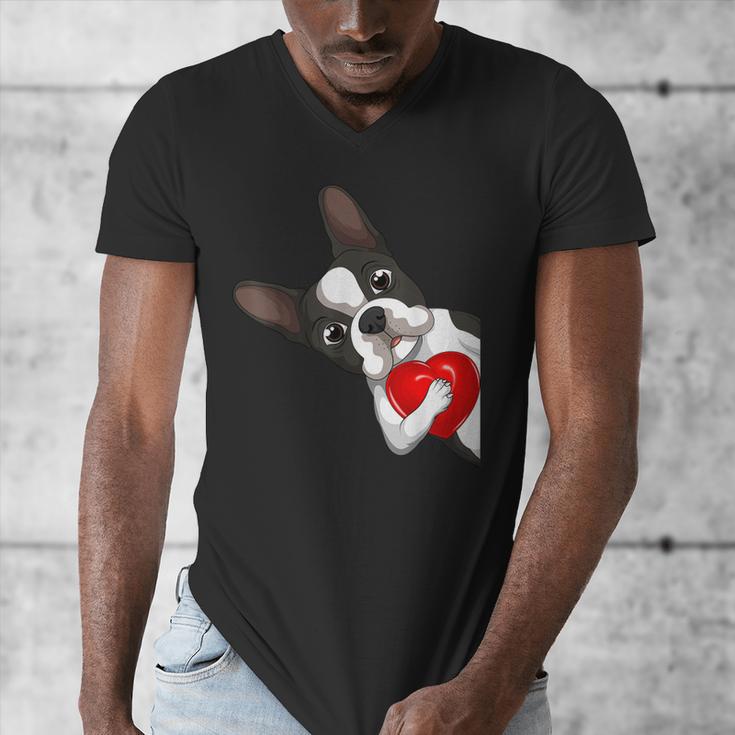 Boston Terrier Bostie Dog Kids Women Girls Men's V-Neck T-Shirt, funny design
