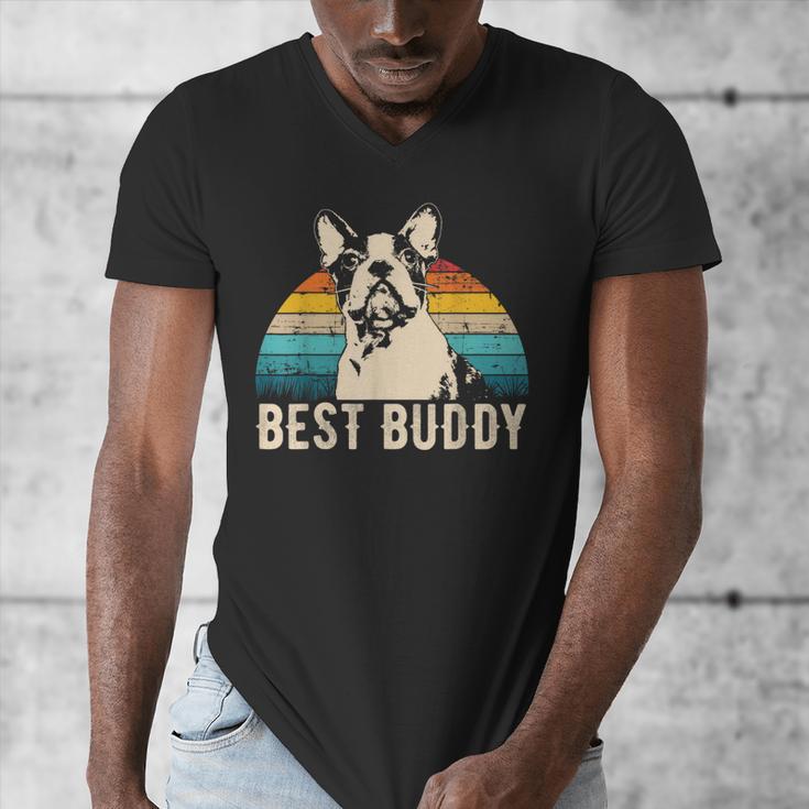 Boston Terrier Boston-Bulldog Men's V-Neck T-Shirt, funny design
