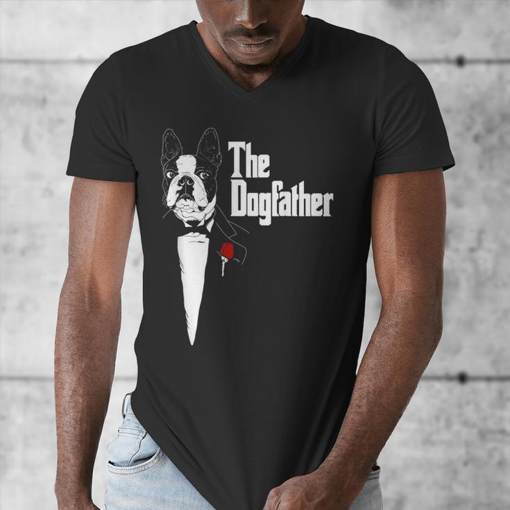 Boston Terrier Dad The DogFather Shirt Boston Terrier Men's V-Neck T-Shirt, Couple Gifts, Boston Terrier Dad Gifts, funny design