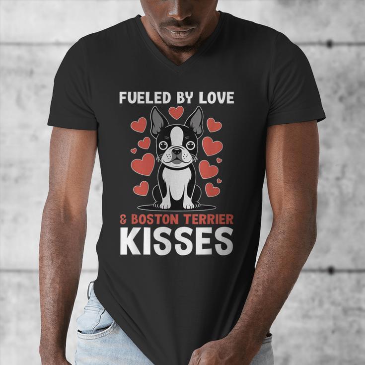 Boston Terrier Dog Men's V-Neck T-Shirt, funny design
