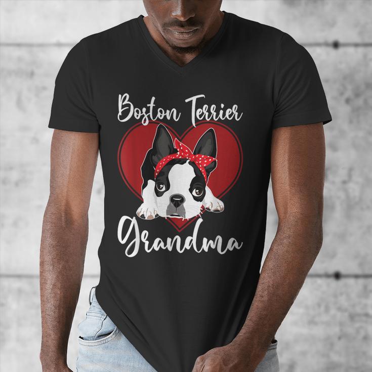 Boston Terrier Grandma Dog Owner Boston Terrier For Men Women Men's V-Neck T-Shirt, funny design