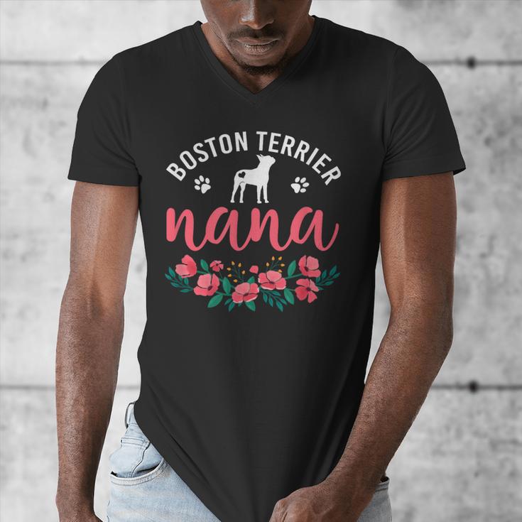 Boston Terrier Grandma Nana Dog Lover Christmas Men's V-Neck T-Shirt, Boston Terrier Christmas Gifts, funny design