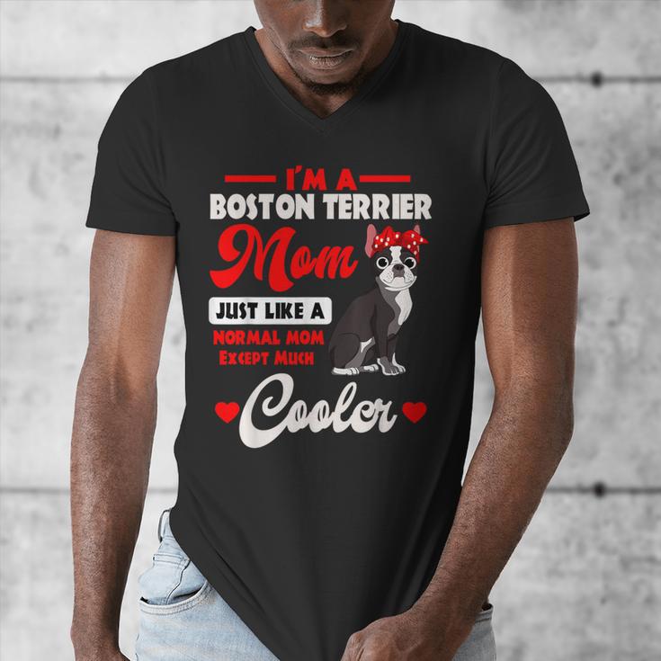 Boston Terrier Mom American Gentleman Dog Mother's Day Men's V-Neck T-Shirt, Couple Gifts, Mom Gifts, Boston Terrier Mom Gifts, American Boston Terrier Gifts, funny design