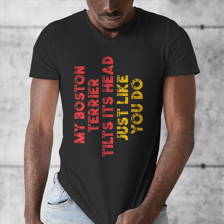 Boston Terrier Mom Dad Dog Lover Owner Women Men Men's V-Neck T-Shirt, Couple Gifts, Mom Gifts, Boston Terrier Dad Gifts, Boston Terrier Mom Gifts, funny design