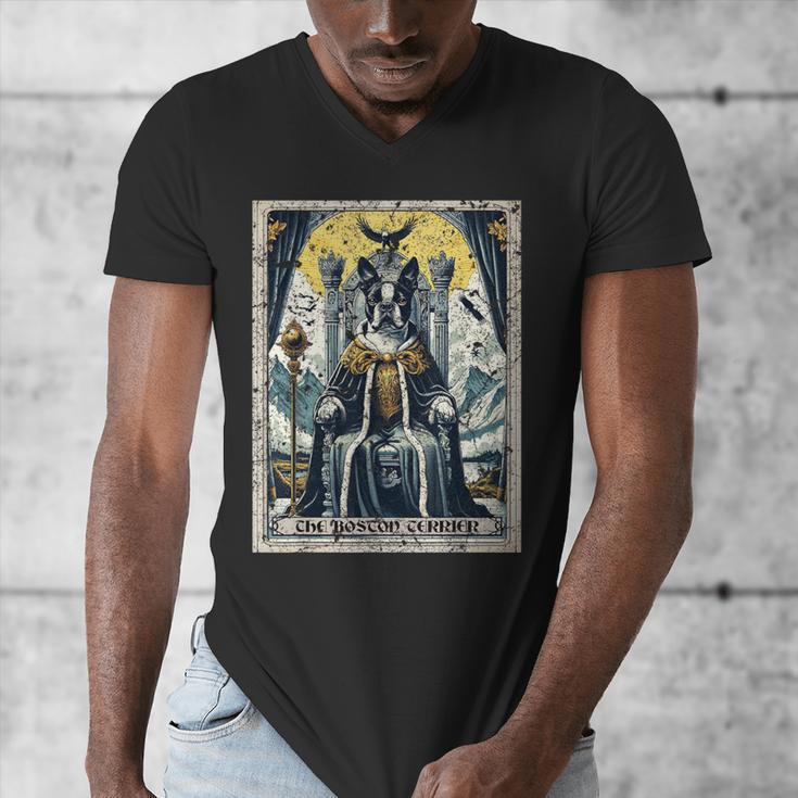 Boston Terrier Tarot Card Dog Men's V-Neck T-Shirt, Boston Terrier Tarot Gifts, funny design