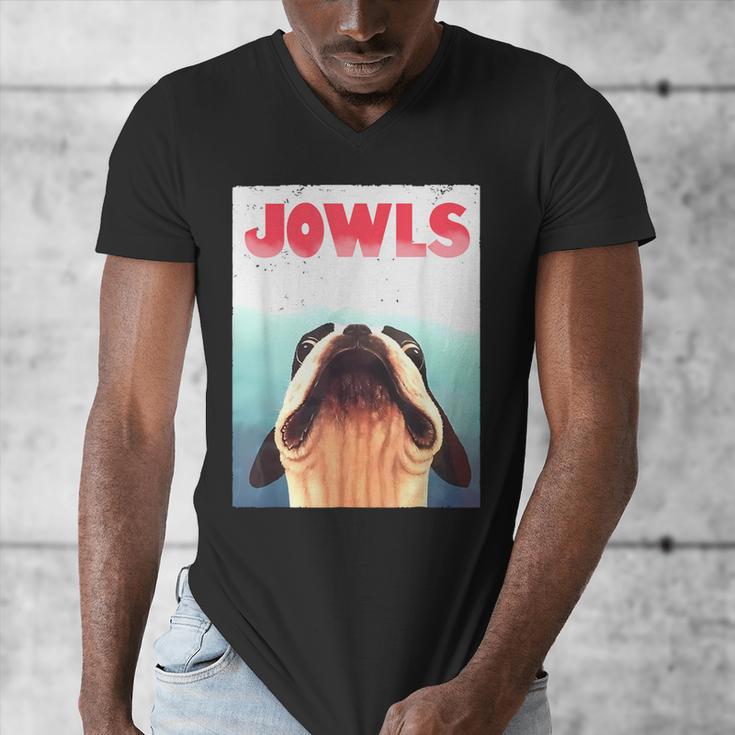 Boston Terriers Jowls Dog Mom Dog Dad Men's V-Neck T-Shirt, Couple Gifts, Mom Gifts, funny design