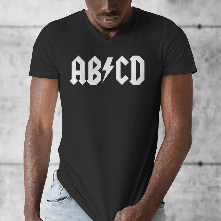 Boys Girls Teachers ABCD Rock Graphic Back To School Men's V-Neck T-Shirt, funny design