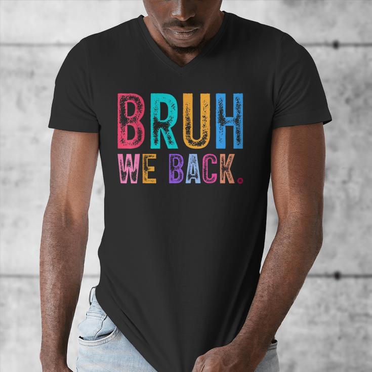 Bruh We Back Teachers Retro Back To School Boys Girls Kids Men's V-Neck T-Shirt, funny design Bruh We Back Teachers Retro Back To School Boys Girls Kids Men's V-Neck T-Shirt, funny design