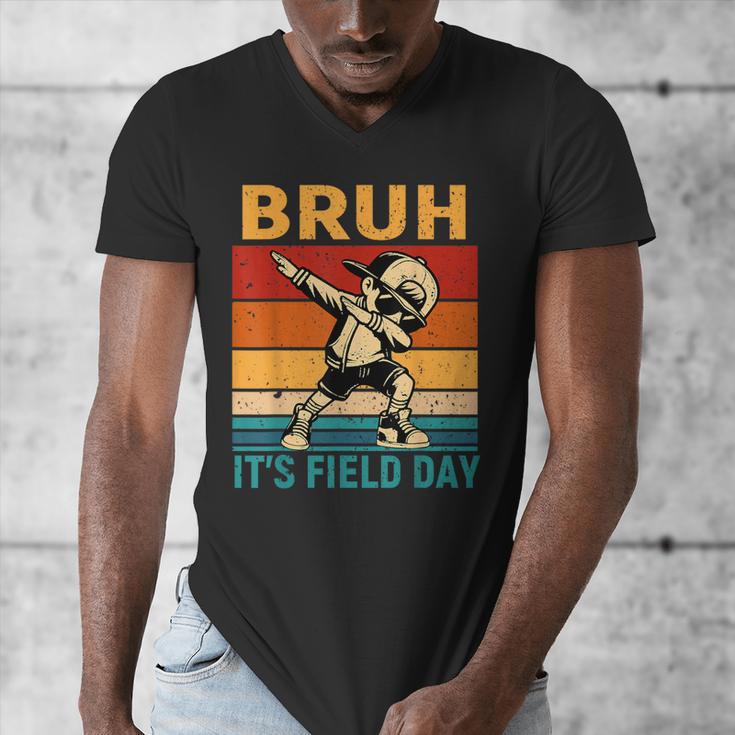 Bruh It's Field Day Teacher Happy Field Day Dabbing Boy Men's V-Neck T-Shirt, funny design