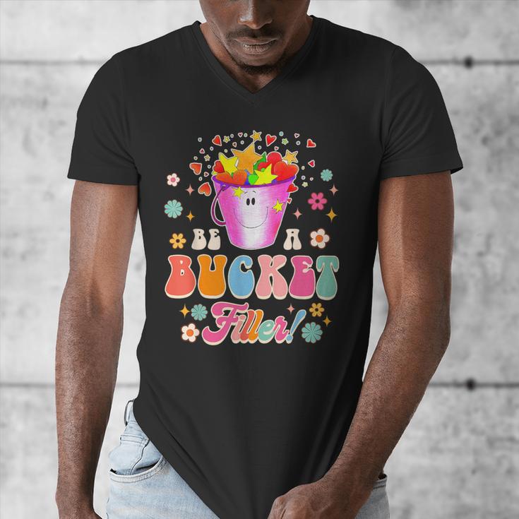 Be A Bucket Filler Teacher Teaching Groovy Back To School For Men Women Men's V-Neck T-Shirt, Groovy Teacher Gifts, funny design