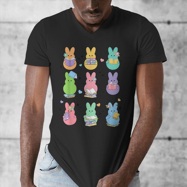 Bunny Reading Books Easter Day Librarian Teacher Book Men's V-Neck T-Shirt, Easter Teacher Gifts, funny design Bunny Reading Books Easter Day Librarian Teacher Book Men's V-Neck T-Shirt, Easter Teacher Gifts, funny design