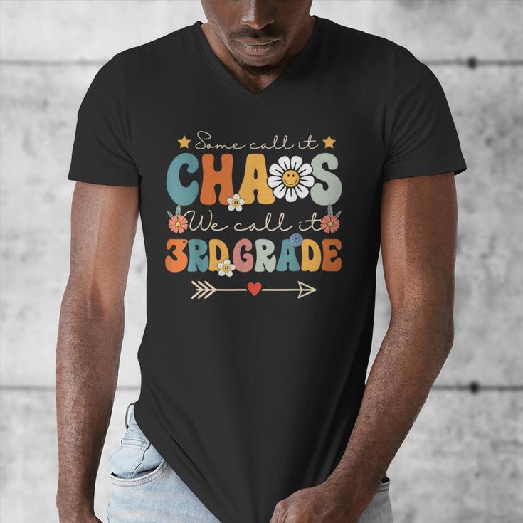 Some Call It Chaos We Call It 3rd Grade Third Grade Teachers Men Women Kids Men's V-Neck T-Shirt, funny design