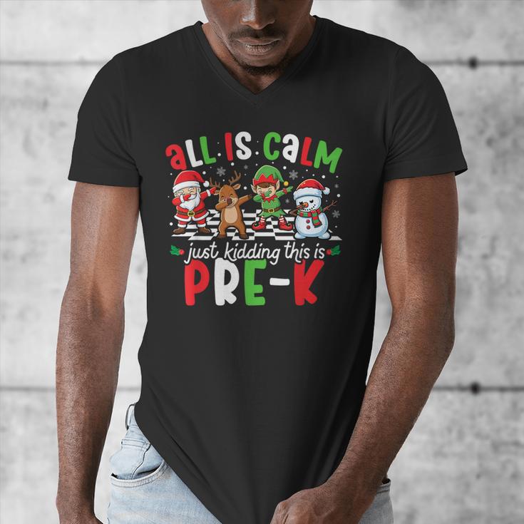 All Is Calm Just Kidding This Is Pre-K Christmas Teacher Men's V-Neck T-Shirt, funny design All Is Calm Just Kidding This Is Pre-K Christmas Teacher Men's V-Neck T-Shirt, funny design