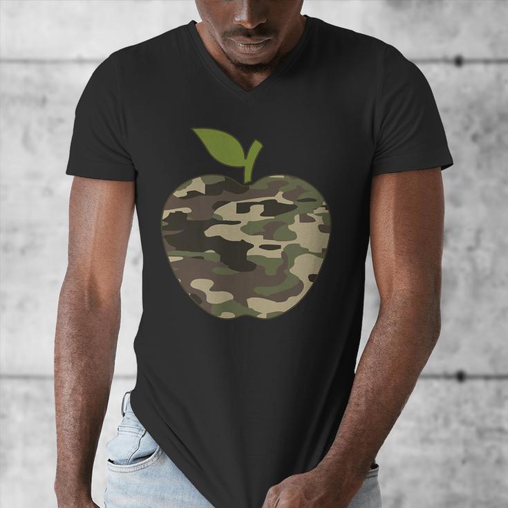 Camo Apple Camouflage Clothing School Student Camo Teacher Men Women Kids Men's V-Neck T-Shirt, funny design Camo Apple Camouflage Clothing School Student Camo Teacher Men Women Kids Men's V-Neck T-Shirt, funny design