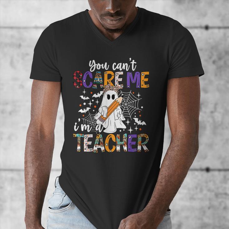 You Can't Scare Me I'm A Teacher Halloween Costume Men's V-Neck T-Shirt, funny design