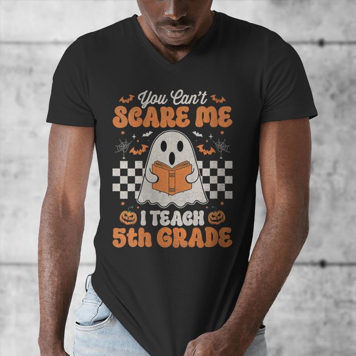 You Can't Scare Me I Teach 5th Grade Retro Teacher Halloween Men's V-Neck T-Shirt, funny design You Can't Scare Me I Teach 5th Grade Retro Teacher Halloween Men's V-Neck T-Shirt, funny design