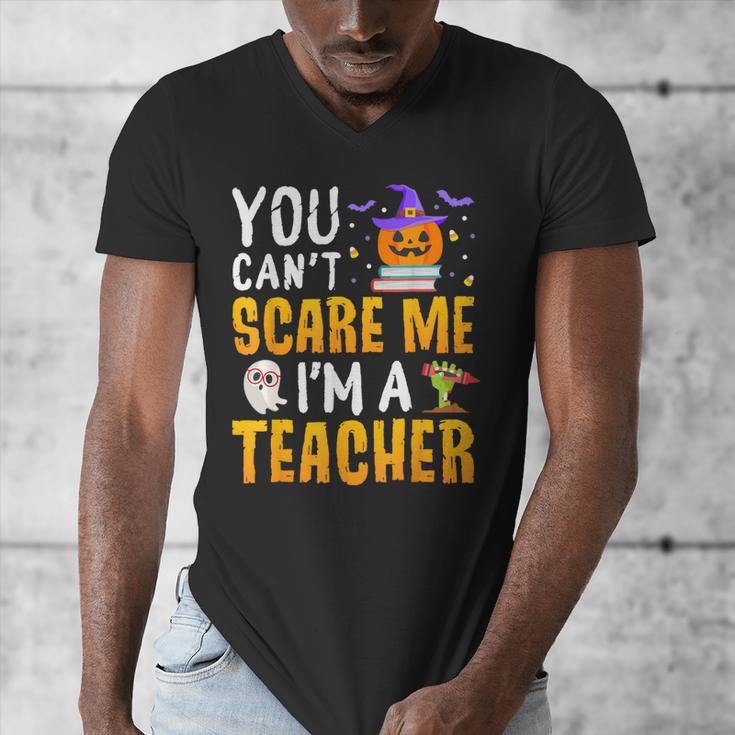 You Cant Scare Me Im A Teacher Halloween Trick Or Teach 2024 Men's V-Neck T-Shirt, funny design You Cant Scare Me Im A Teacher Halloween Trick Or Teach 2024 Men's V-Neck T-Shirt, funny design