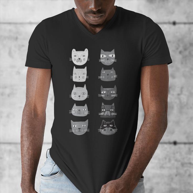 Cat Themed Artist Value Scale Educational Art Teacher Men's V-Neck T-Shirt, funny design Cat Themed Artist Value Scale Educational Art Teacher Men's V-Neck T-Shirt, funny design