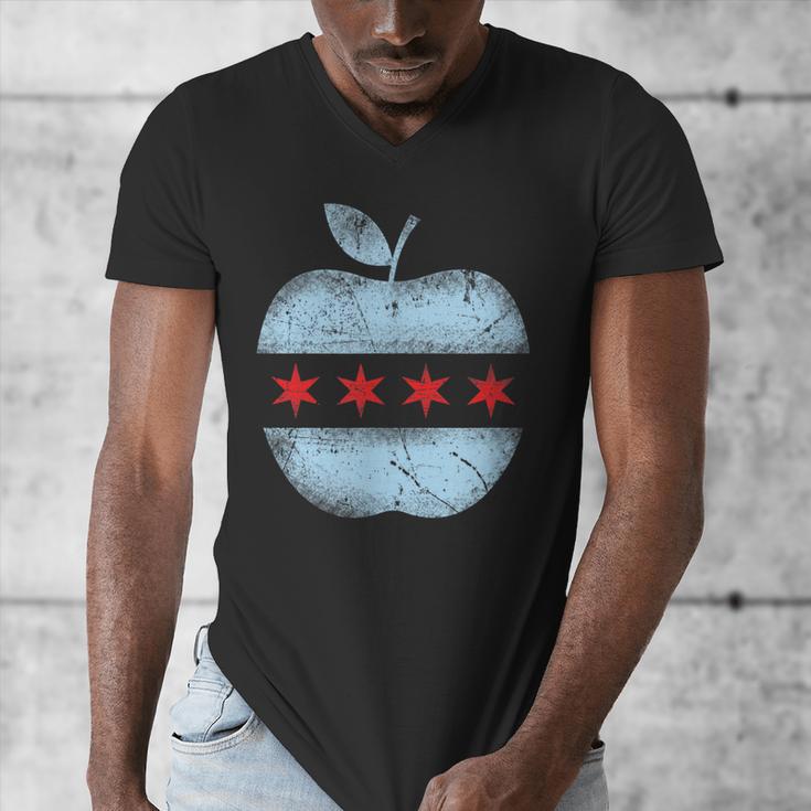 Chicago Flag Teacher School Cute Men's V-Neck T-Shirt, funny design