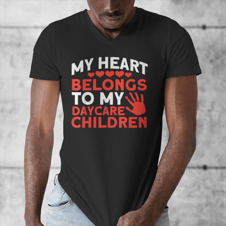 Childcare My Heart Belongs To Children Daycare Teacher Men Women Men's V-Neck T-Shirt, funny design