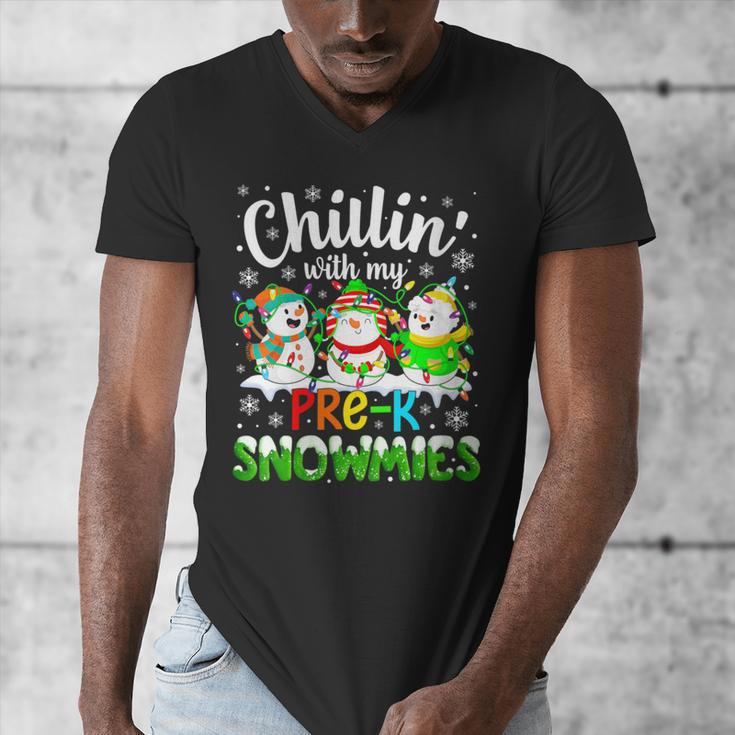 Chillin With My Pre-K Snowmies Christmas Teacher Xmas Men's V-Neck T-Shirt, funny design Chillin With My Pre-K Snowmies Christmas Teacher Xmas Men's V-Neck T-Shirt, funny design