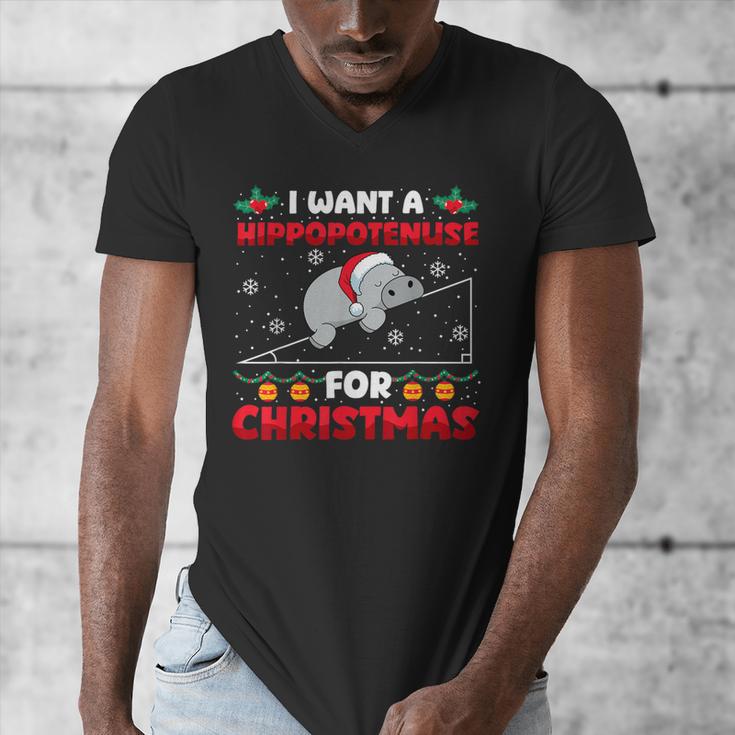 Christmas Math Teacher Hippopotenuse Math Lovers Xmas Men's V-Neck T-Shirt, funny design Christmas Math Teacher Hippopotenuse Math Lovers Xmas Men's V-Neck T-Shirt, funny design