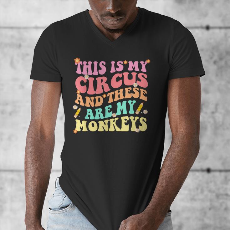 This Is My Circus And These Are My Monkeys School Teacher Men's V-Neck T-Shirt, funny design This Is My Circus And These Are My Monkeys School Teacher Men's V-Neck T-Shirt, funny design