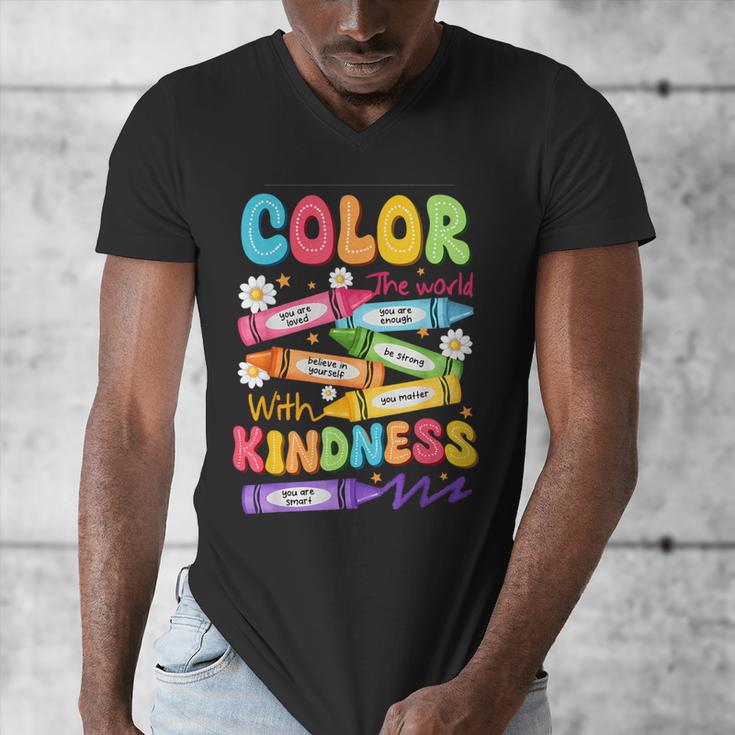 Color The World With Kindness Teachers Back To School Men's V-Neck T-Shirt, funny design Color The World With Kindness Teachers Back To School Men's V-Neck T-Shirt, funny design