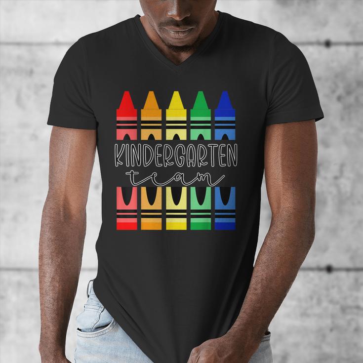Colorful Crayon Kindergarten Team Tee For Teachers Students Men Women Kids Men's V-Neck T-Shirt, funny design Colorful Crayon Kindergarten Team Tee For Teachers Students Men Women Kids Men's V-Neck T-Shirt, funny design