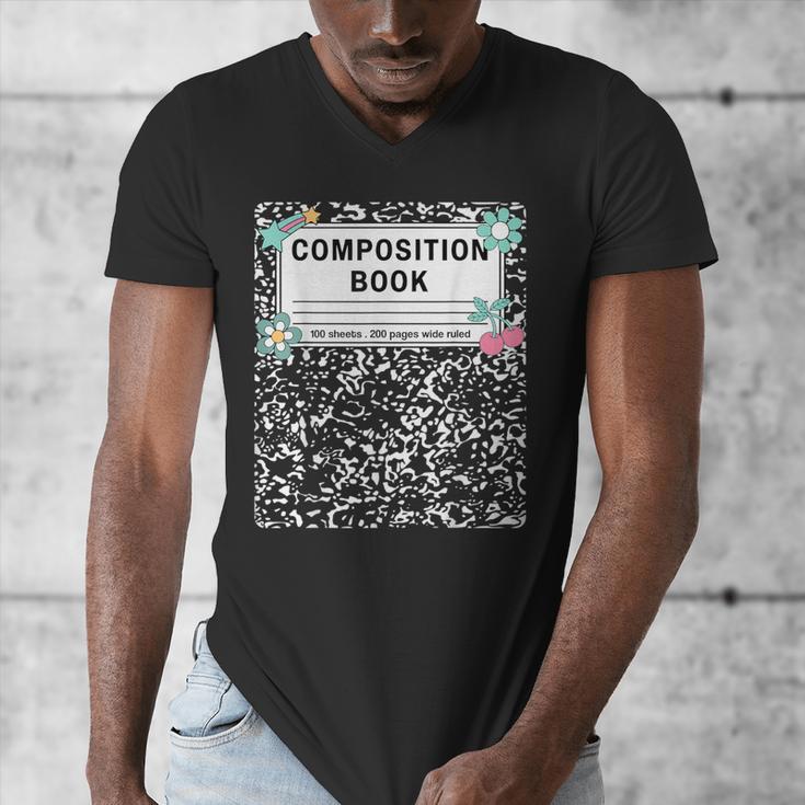 Composition Book Notebook Teachers Matching Group Halloween Men's V-Neck T-Shirt, funny design Composition Book Notebook Teachers Matching Group Halloween Men's V-Neck T-Shirt, funny design