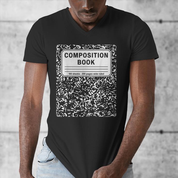 Composition Book Notebook Teachers Matching Group Halloween Men's V-Neck T-Shirt, funny design Composition Book Notebook Teachers Matching Group Halloween Men's V-Neck T-Shirt, funny design