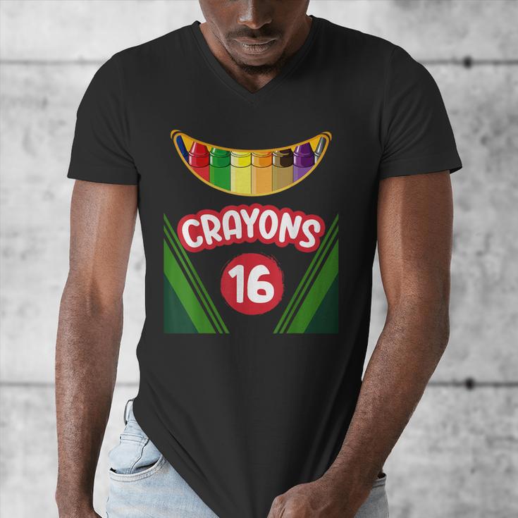 Crayon Box Fun Teacher Student Crayon Squad Halloween 2023 Men's V-Neck T-Shirt, funny design Crayon Box Fun Teacher Student Crayon Squad Halloween 2023 Men's V-Neck T-Shirt, funny design