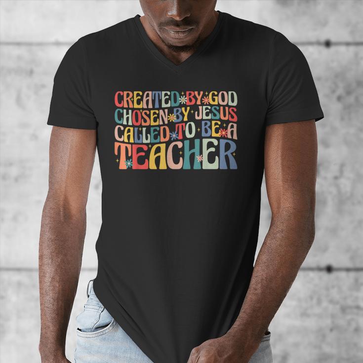 Created By God Chosen By Jesus Called To Be a Teacher Men's V-Neck T-Shirt, funny design Created By God Chosen By Jesus Called To Be a Teacher Men's V-Neck T-Shirt, funny design