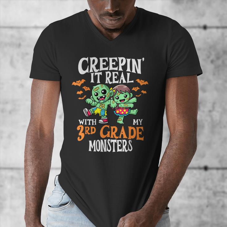 Creepin It Real Monster School 3rd Grade Teacher Halloween Men's V-Neck T-Shirt, funny design Creepin It Real Monster School 3rd Grade Teacher Halloween Men's V-Neck T-Shirt, funny design