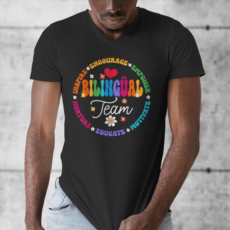 Cultivando Bilingues Dual Language Bilingual Team Teacher Men's V-Neck T-Shirt, funny design Cultivando Bilingues Dual Language Bilingual Team Teacher Men's V-Neck T-Shirt, funny design