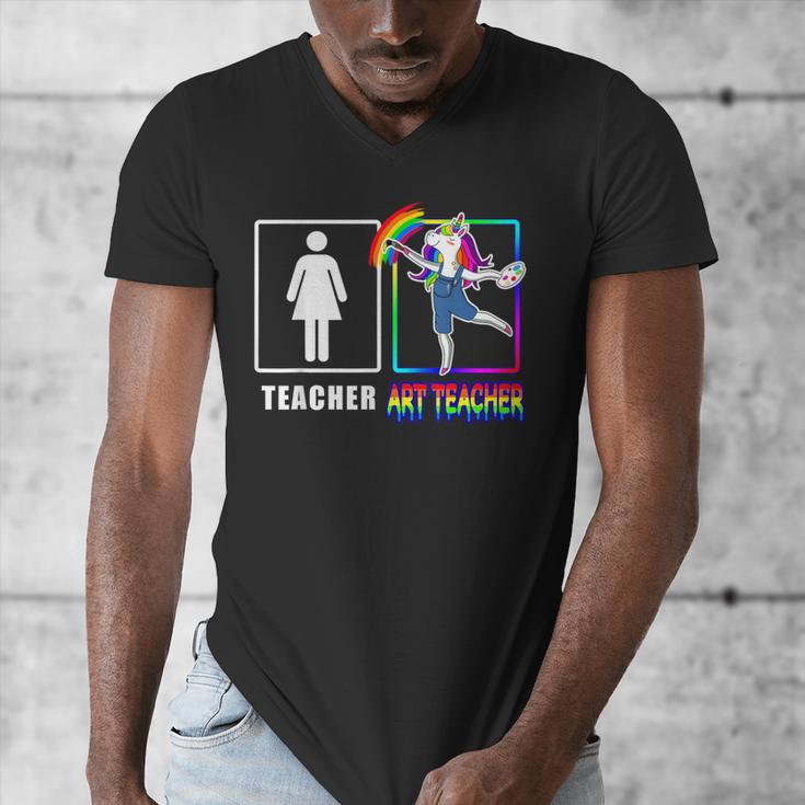 Cute Art Teacher Magical Dabbing Unicorn Artist Men's V-Neck T-Shirt, funny design Cute Art Teacher Magical Dabbing Unicorn Artist Men's V-Neck T-Shirt, funny design