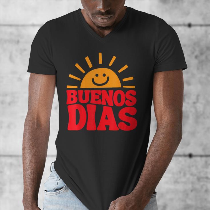 Cute Bilingual Spanish Teacher Buenos Dias Sunshine Men's V-Neck T-Shirt, funny design Cute Bilingual Spanish Teacher Buenos Dias Sunshine Men's V-Neck T-Shirt, funny design