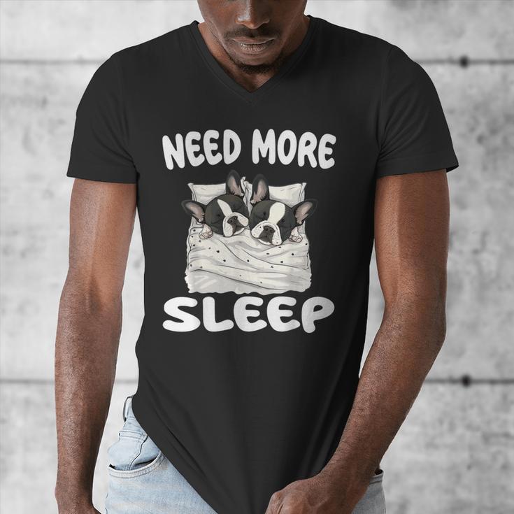 Cute Boston Terrier Need More Sleep Pajamas Nightgown Men's V-Neck T-Shirt, funny design
