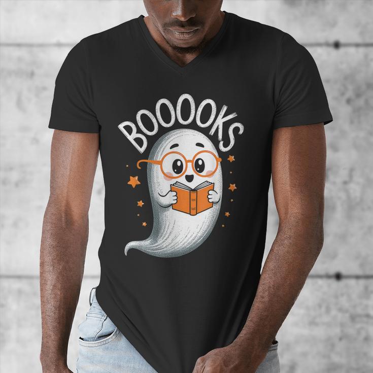 Cute Ghost Book Reading Halloween Teacher Men's V-Neck T-Shirt, funny design Cute Ghost Book Reading Halloween Teacher Men's V-Neck T-Shirt, funny design