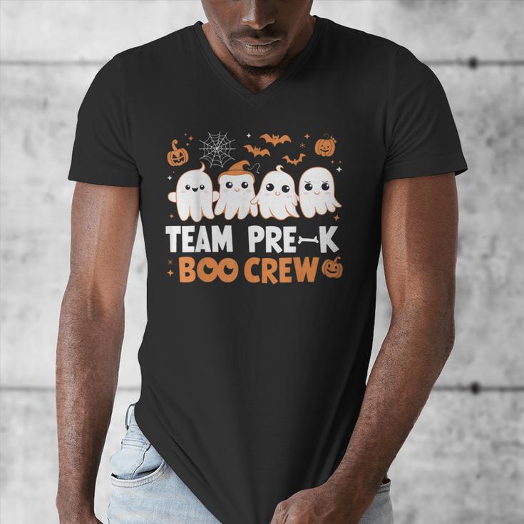 Cute Ghosts Pre-K Boo Crew Teachers Halloween Party Team For Men Women Kids Men's V-Neck T-Shirt, funny design