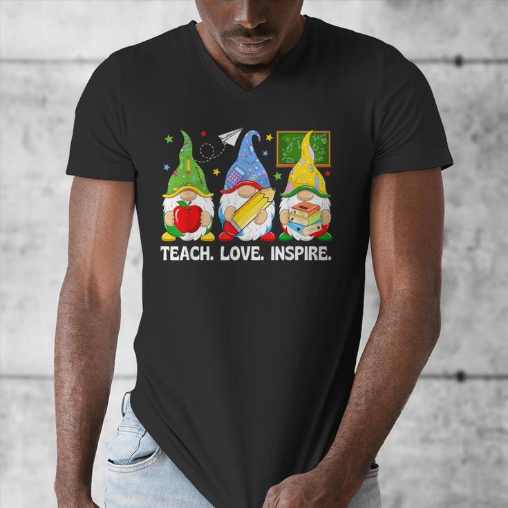 Cute Gnomes Teach Love And Inspire Back To School Teacher Men's V-Neck T-Shirt, funny design Cute Gnomes Teach Love And Inspire Back To School Teacher Men's V-Neck T-Shirt, funny design