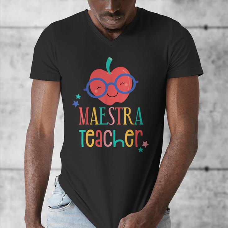 Cute Maestra Teacher Men's V-Neck T-Shirt, funny design Cute Maestra Teacher Men's V-Neck T-Shirt, funny design