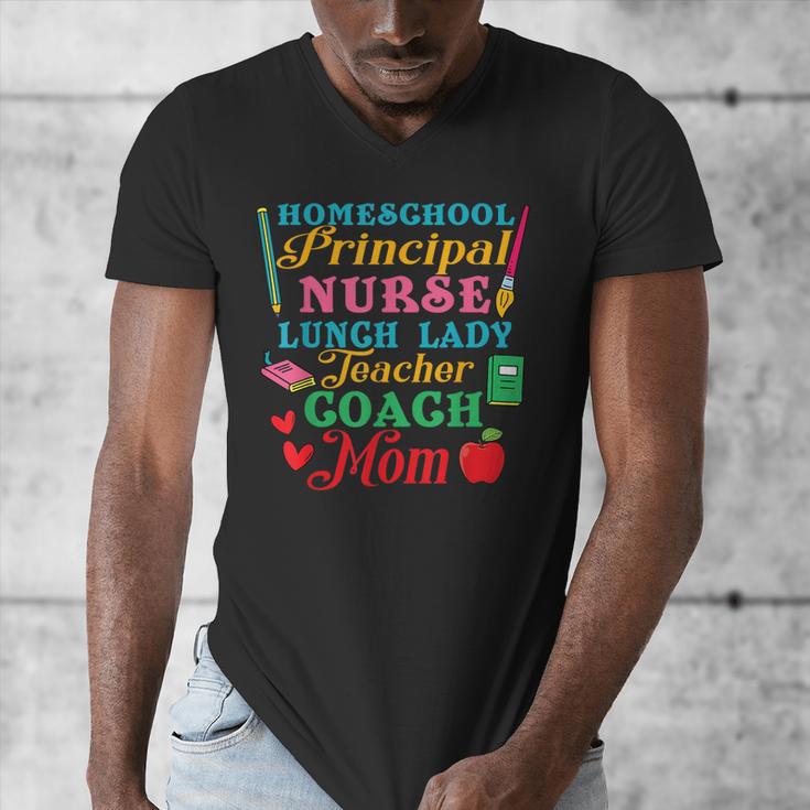 Cute Principal Nurse Lunch Lady Teacher Coach Homeschool Mom Men's V-Neck T-Shirt, Couple Gifts, funny design