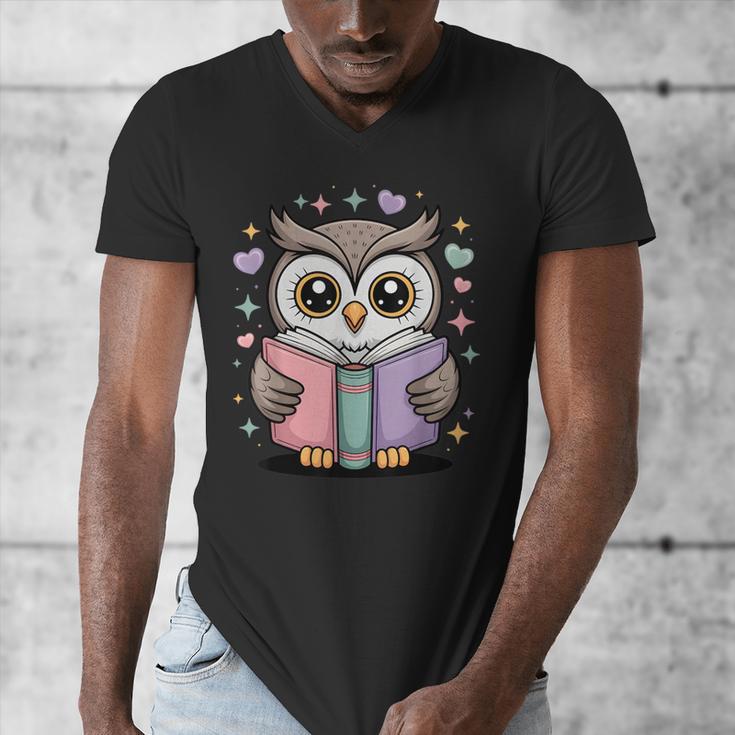 Cute Reading Owl Book Lover Teacher Librarian Bookworm Men's V-Neck T-Shirt, funny design Cute Reading Owl Book Lover Teacher Librarian Bookworm Men's V-Neck T-Shirt, funny design