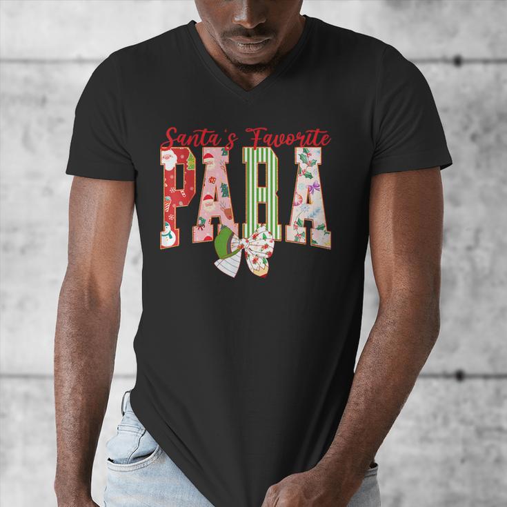 Cute Santas Favorite Para Christmas Paraprofessional Teacher Men's V-Neck T-Shirt, funny design Cute Santas Favorite Para Christmas Paraprofessional Teacher Men's V-Neck T-Shirt, funny design