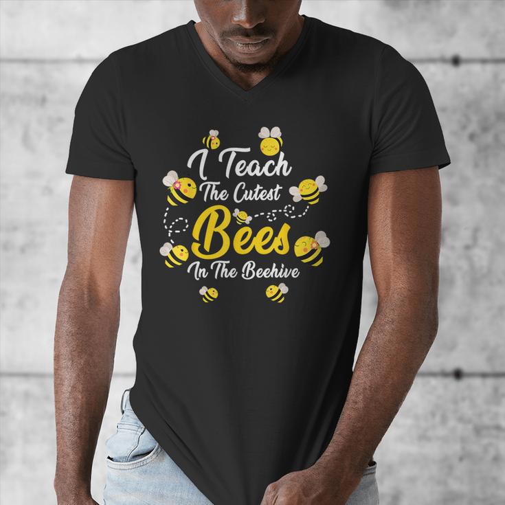 Cute I Teach The Cutest Bees In The Beehive Teacher's Day For Men Women Kids Men's V-Neck T-Shirt, funny design