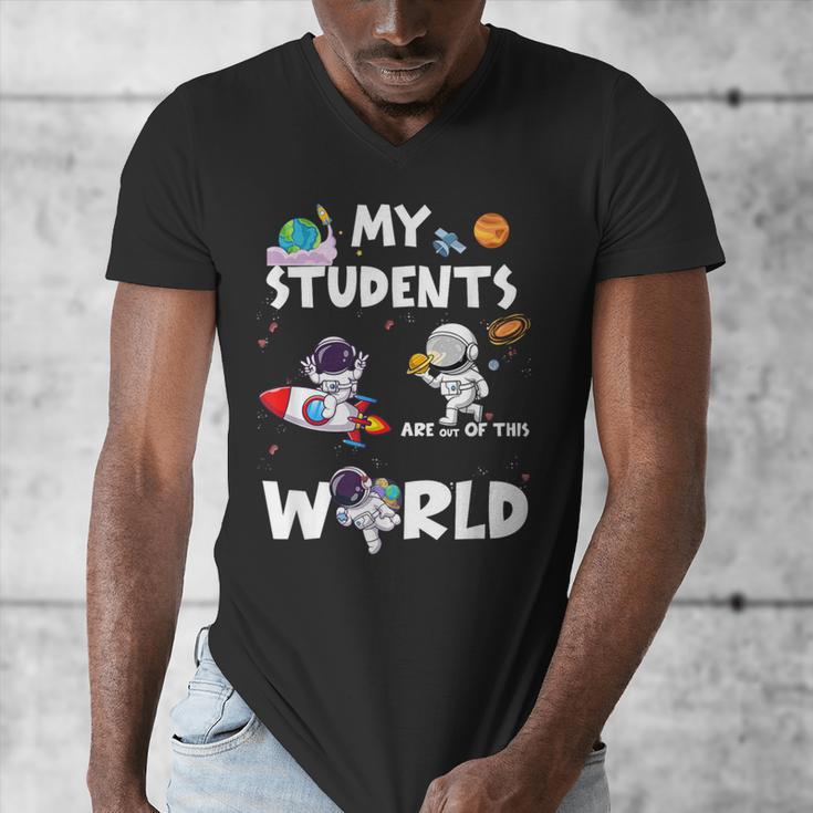 Cute Teacher My Students Are Out-Of This World Space Men's V-Neck T-Shirt, funny design Cute Teacher My Students Are Out-Of This World Space Men's V-Neck T-Shirt, funny design