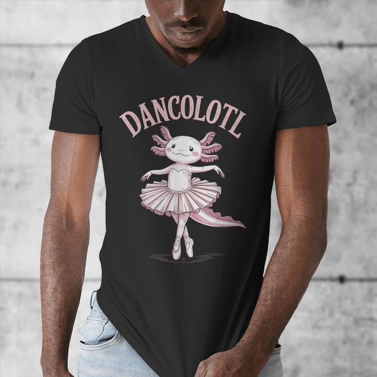 Dancolotl Ballerina Axolotl Ballet Dance Teacher Men's V-Neck T-Shirt, funny design